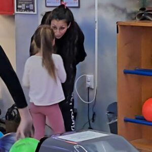 The young ones were bowling as well